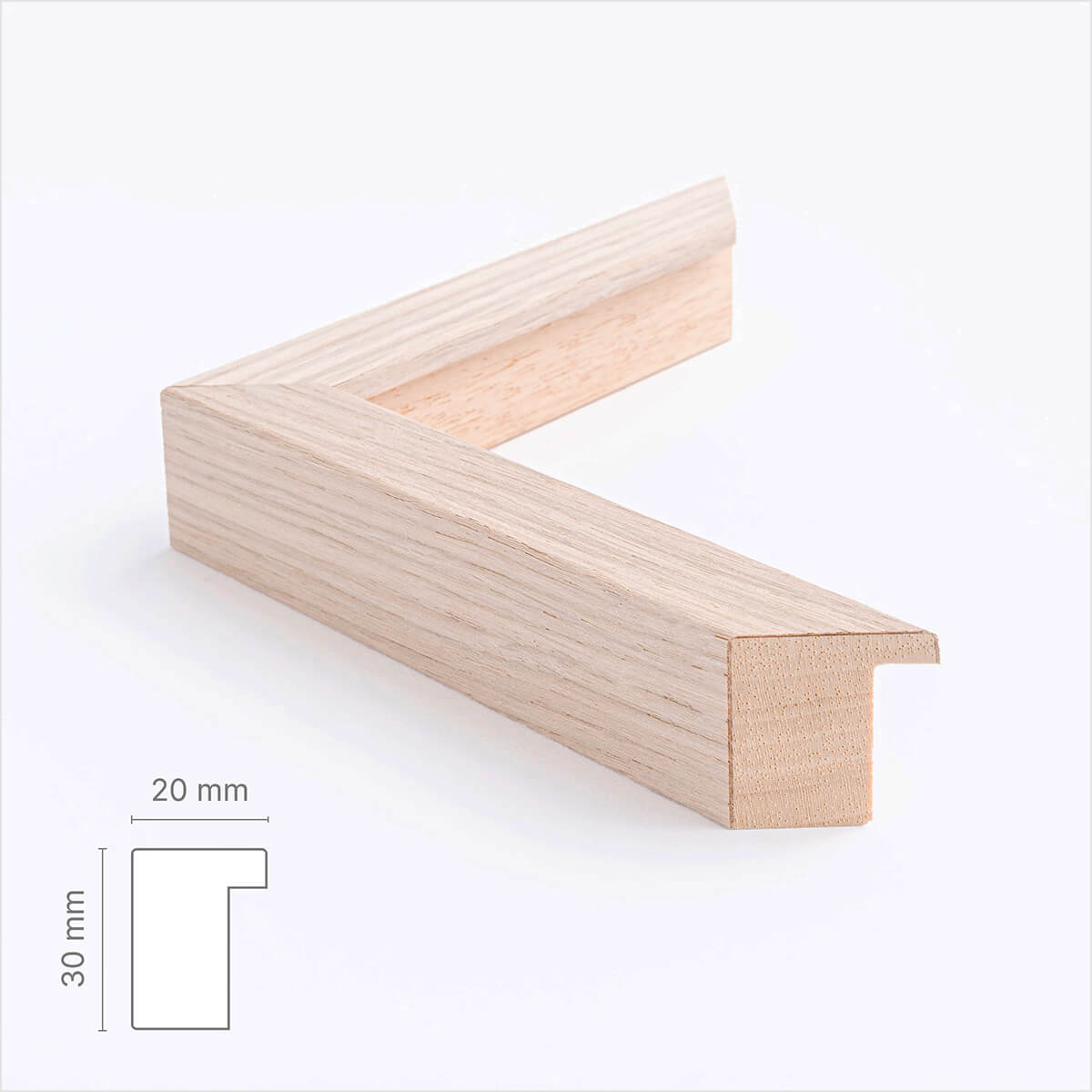 Picture frame in light wood - Wide (20 mm) - 40×50 cm