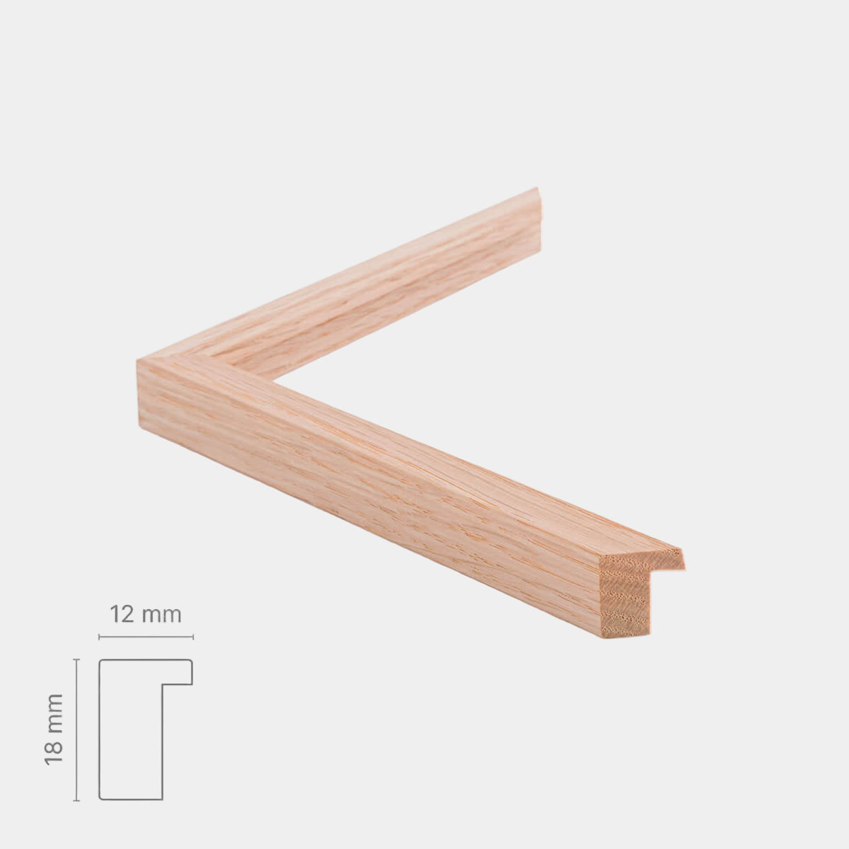 Solid oak frame - Narrow (12 mm) - 50x70 cm