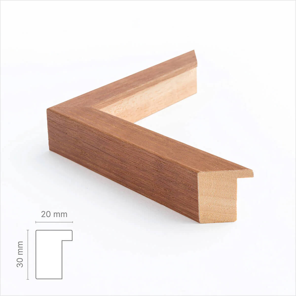 Dark oak wooden frame - Wide (20 mm) - 30x30 cm