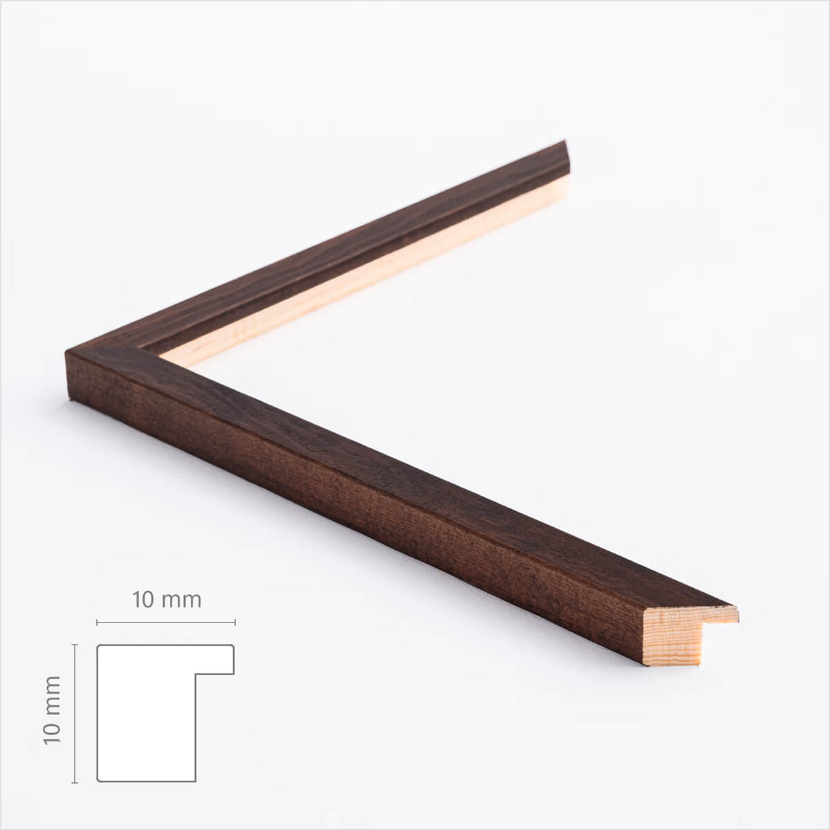 Dark wooden frame - Narrow (10 mm) - 30x30 cm