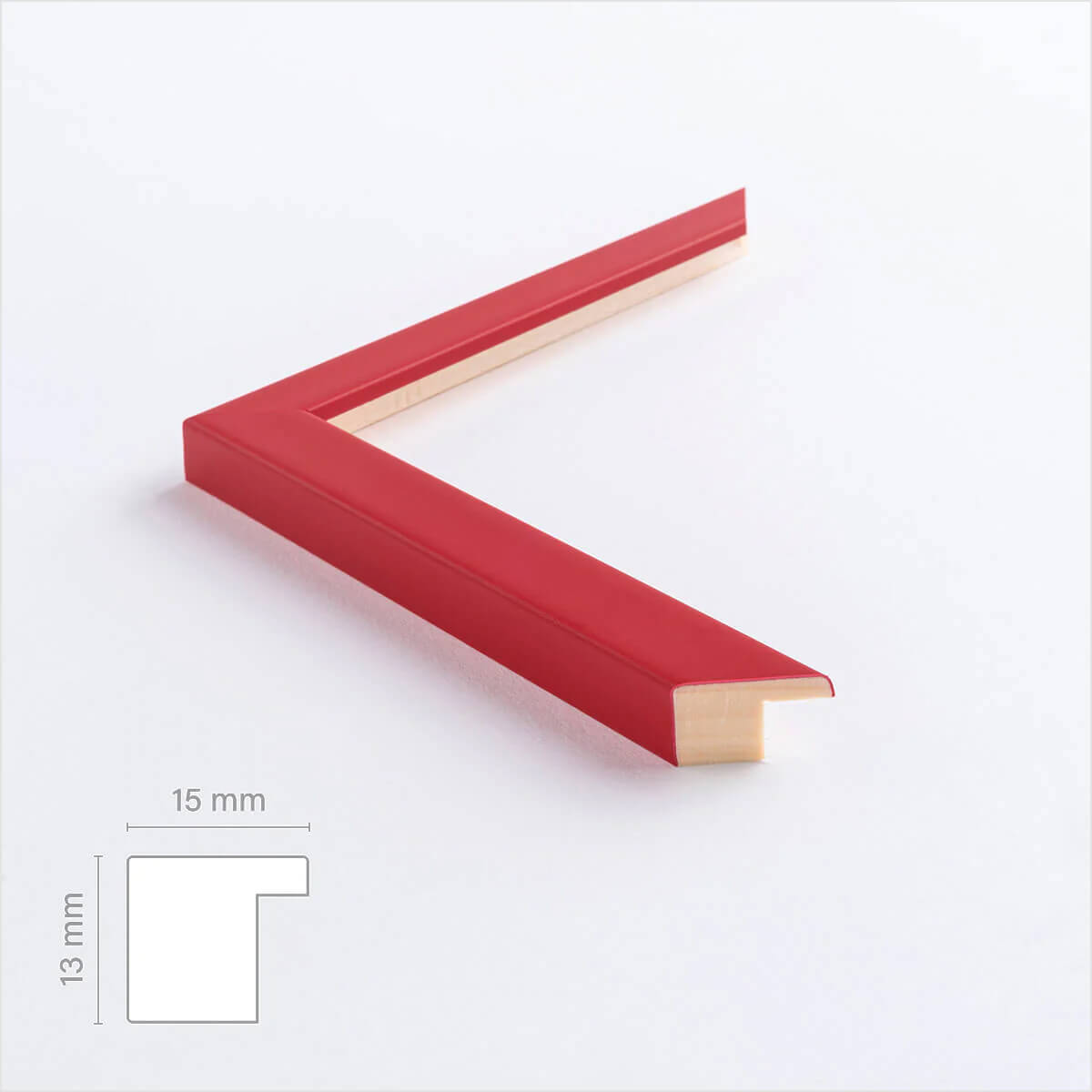 Dark red matte wooden frame - Narrow (15 mm) - 30x30 cm