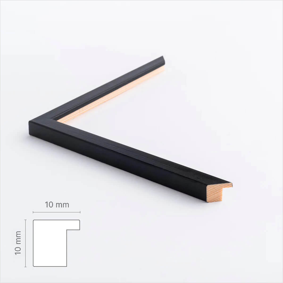 Black wooden frame - Narrow (10 mm) - 40×40 cm