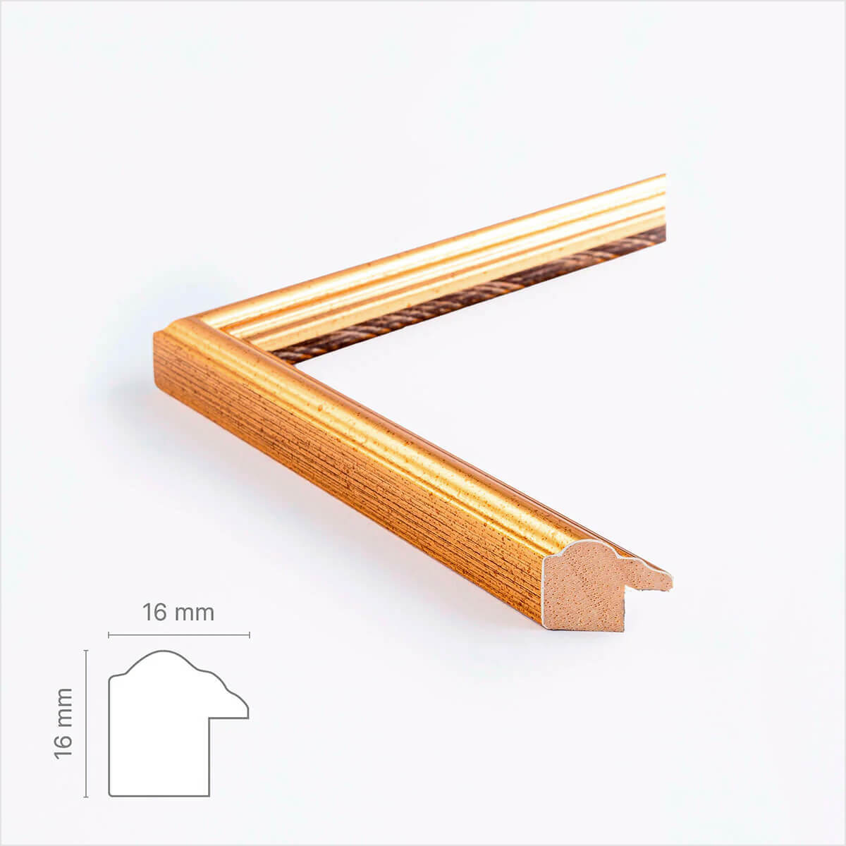 Vintage gold frame - Narrow (16 mm) - Custom Size