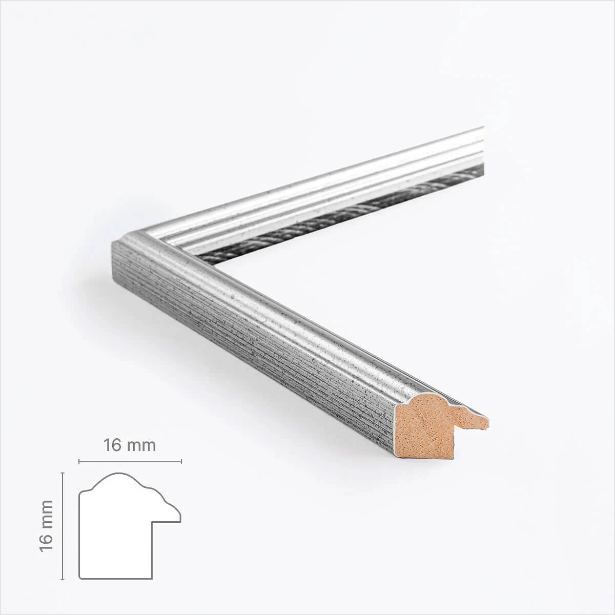 Vintage silver frame - Narrow (16 mm) - 30x30 cm
