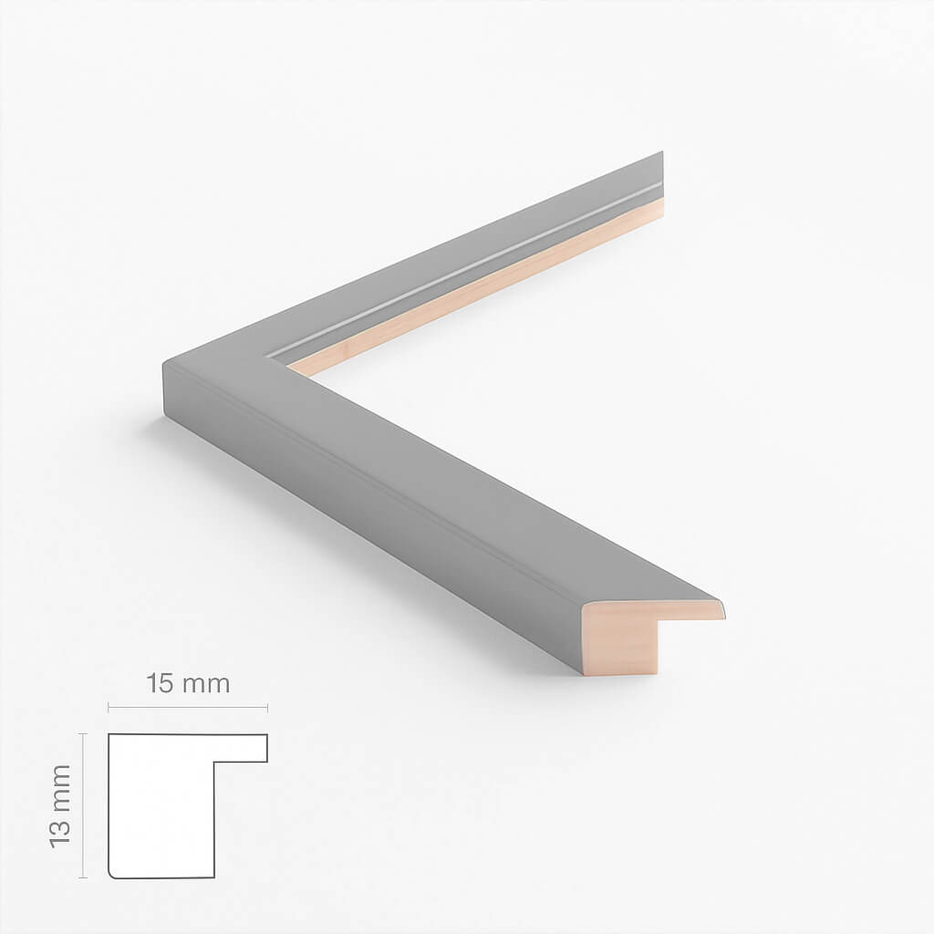 Grey matte wooden frame - Narrow (15 mm)