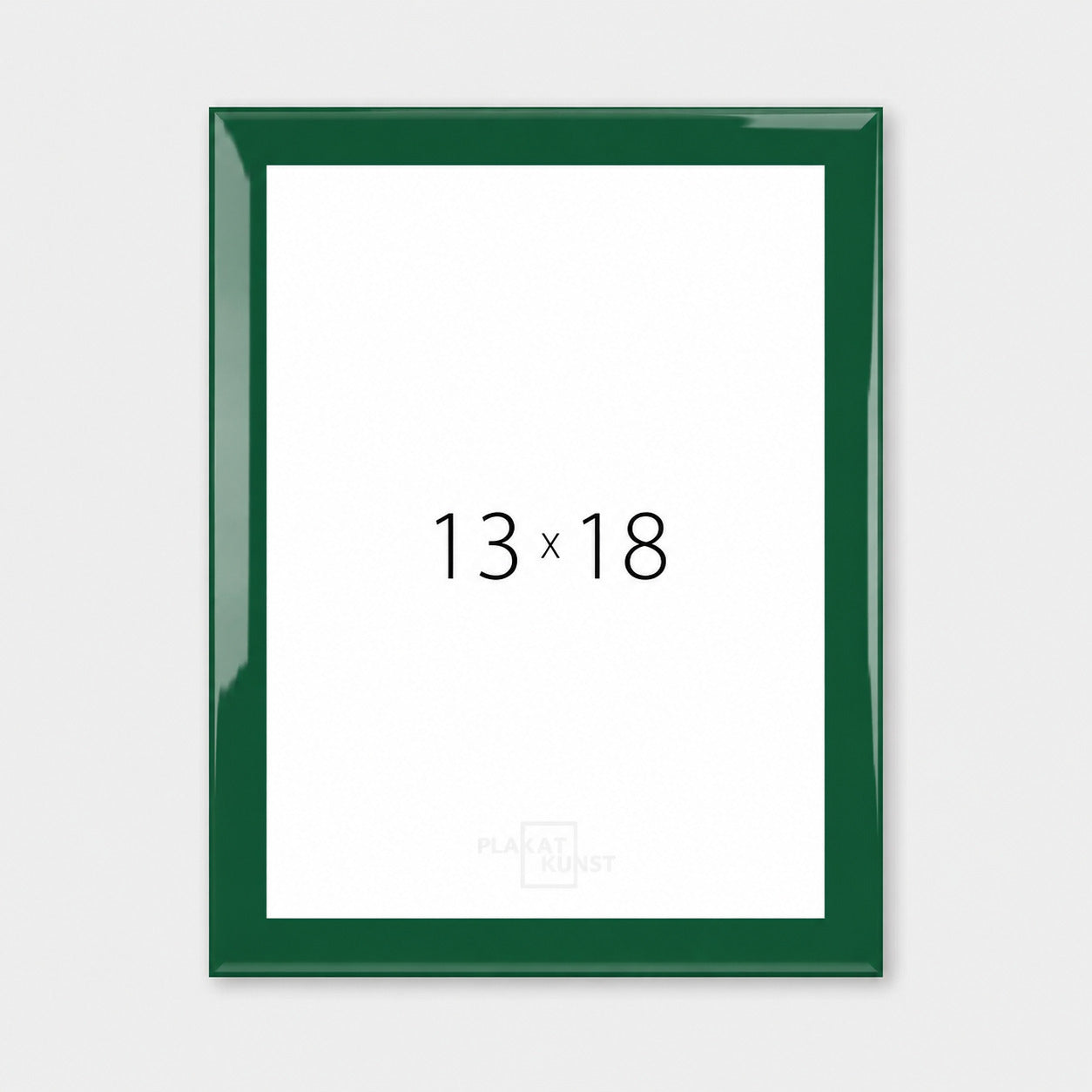 Green glossy wooden frame - Narrow (13 mm) - 13x18 cm