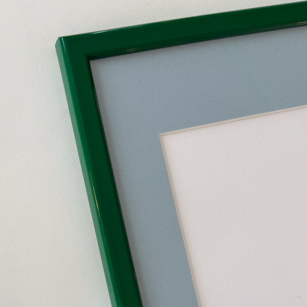 Dark green glossy wooden frame - Narrow (13 mm) - 30×40 cm
