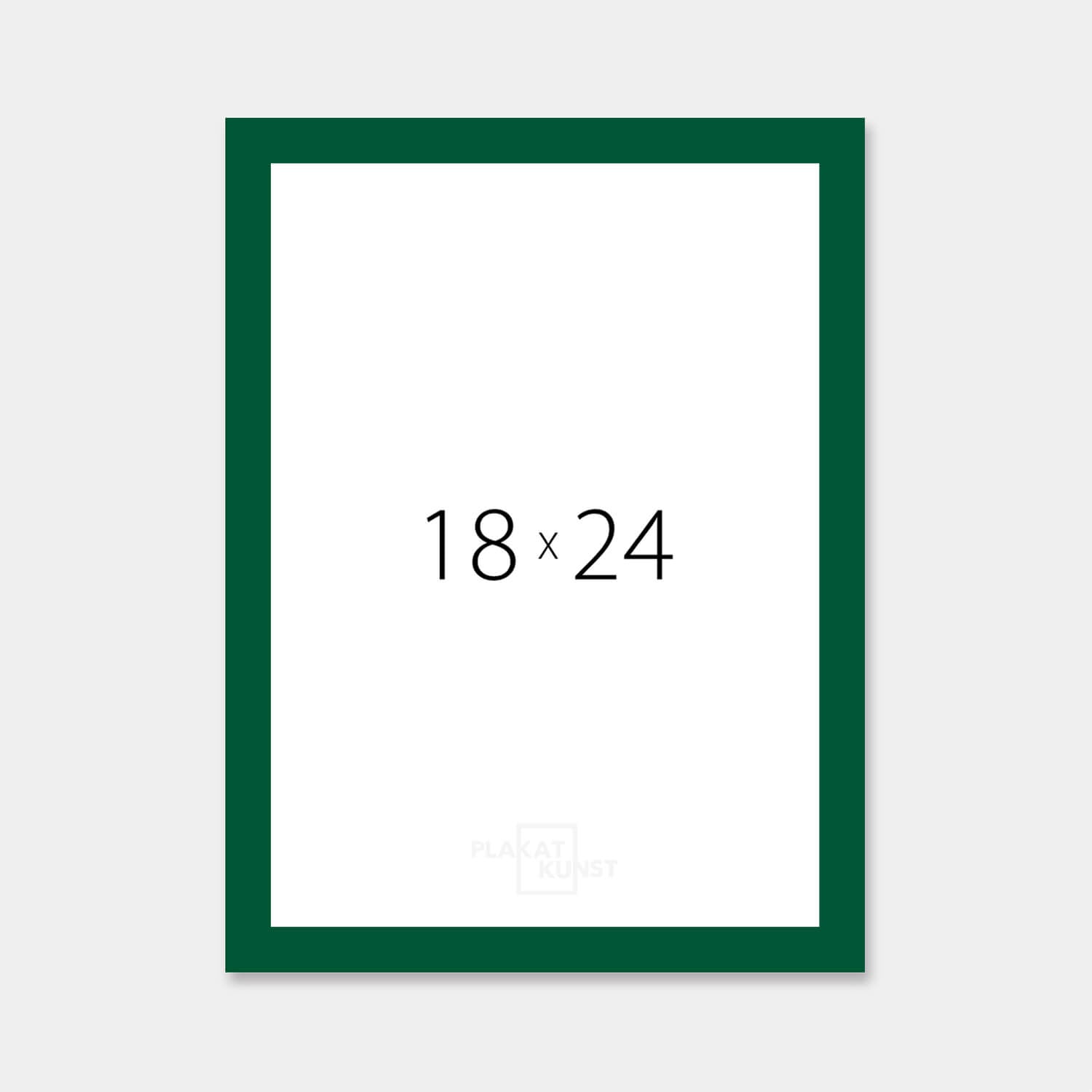 Green glossy wooden frame – Narrow (14 mm) – 18x24 cm