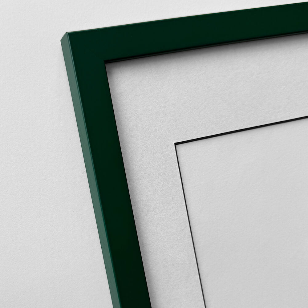 Dark green matte wooden frame - Narrow (15 mm) - 60x80 cm
