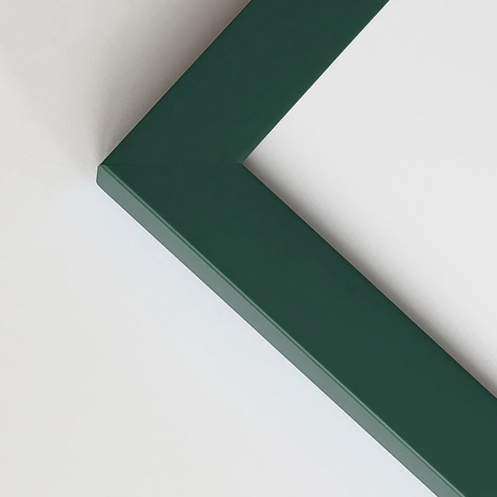 Dark green matte wooden frame - Narrow (15 mm) - Custom size
