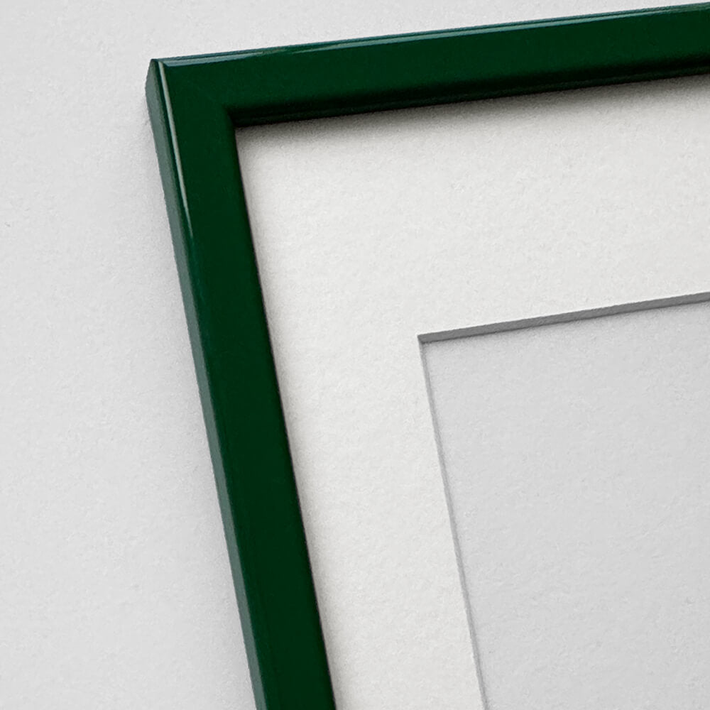Dark green matte wooden frame - Narrow (15 mm) - 13x18 cm