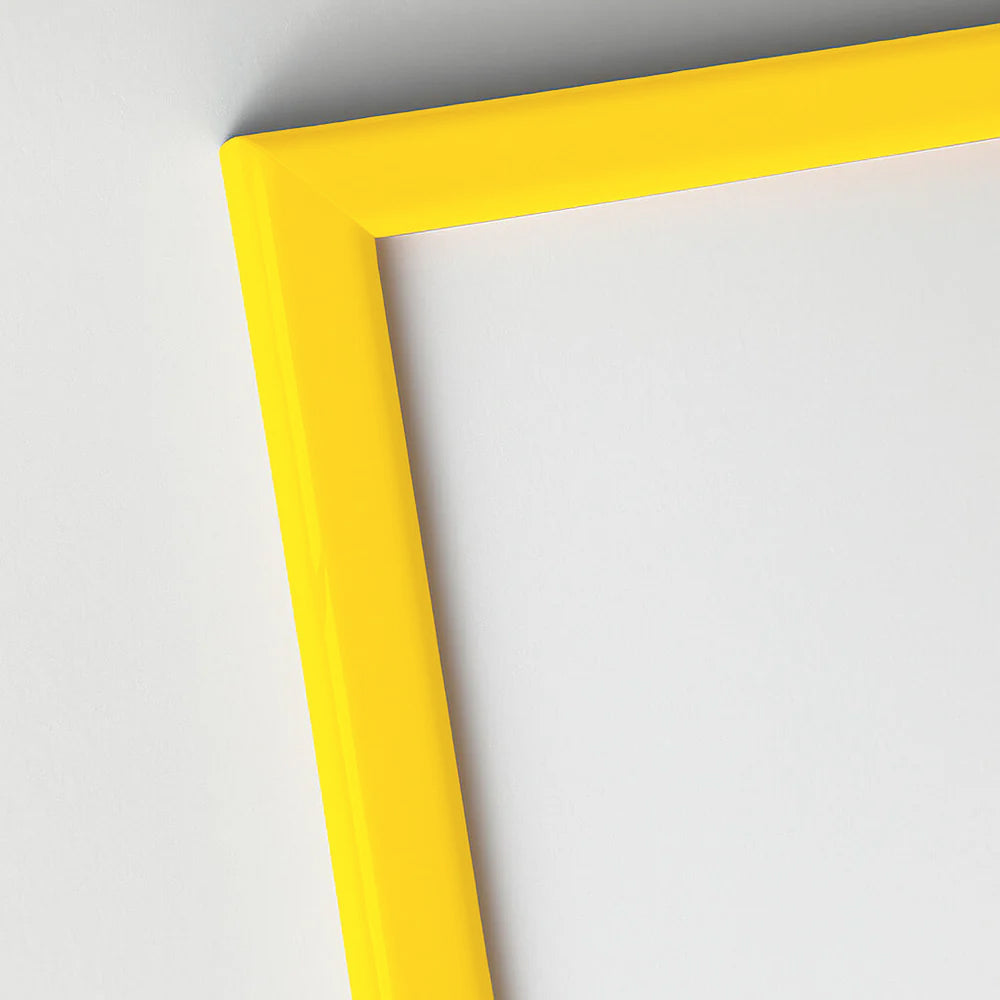 Yellow glossy wooden frame - Narrow (13 mm)