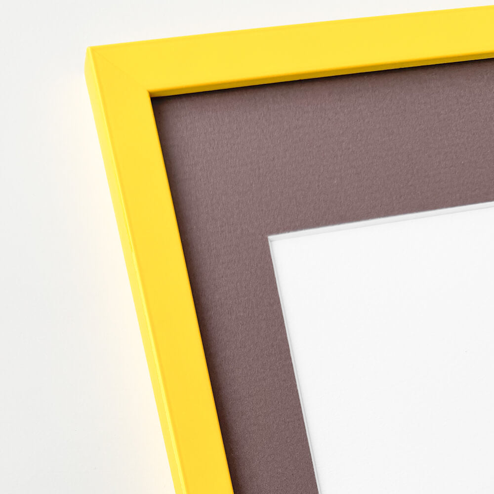 Yellow matte wooden frame - Narrow (15 mm) - 50×50 cm