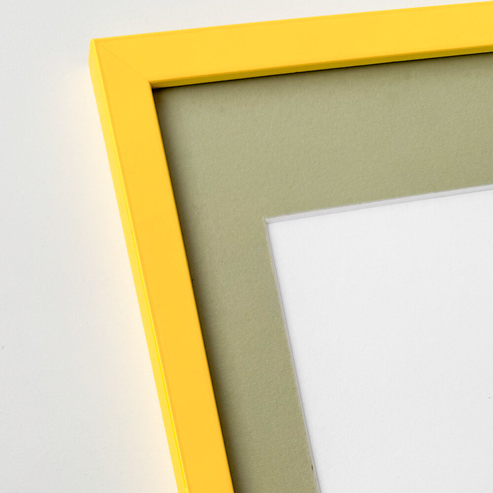Yellow matte wooden frame - Narrow (15 mm) - 60x80 cm
