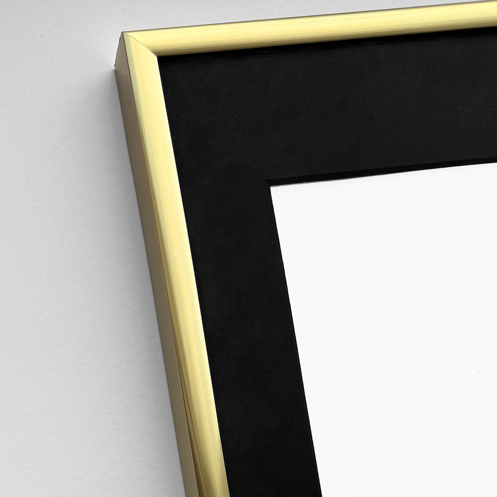 Golden aluminum frame - Narrow (9 mm) - 70x100 cm