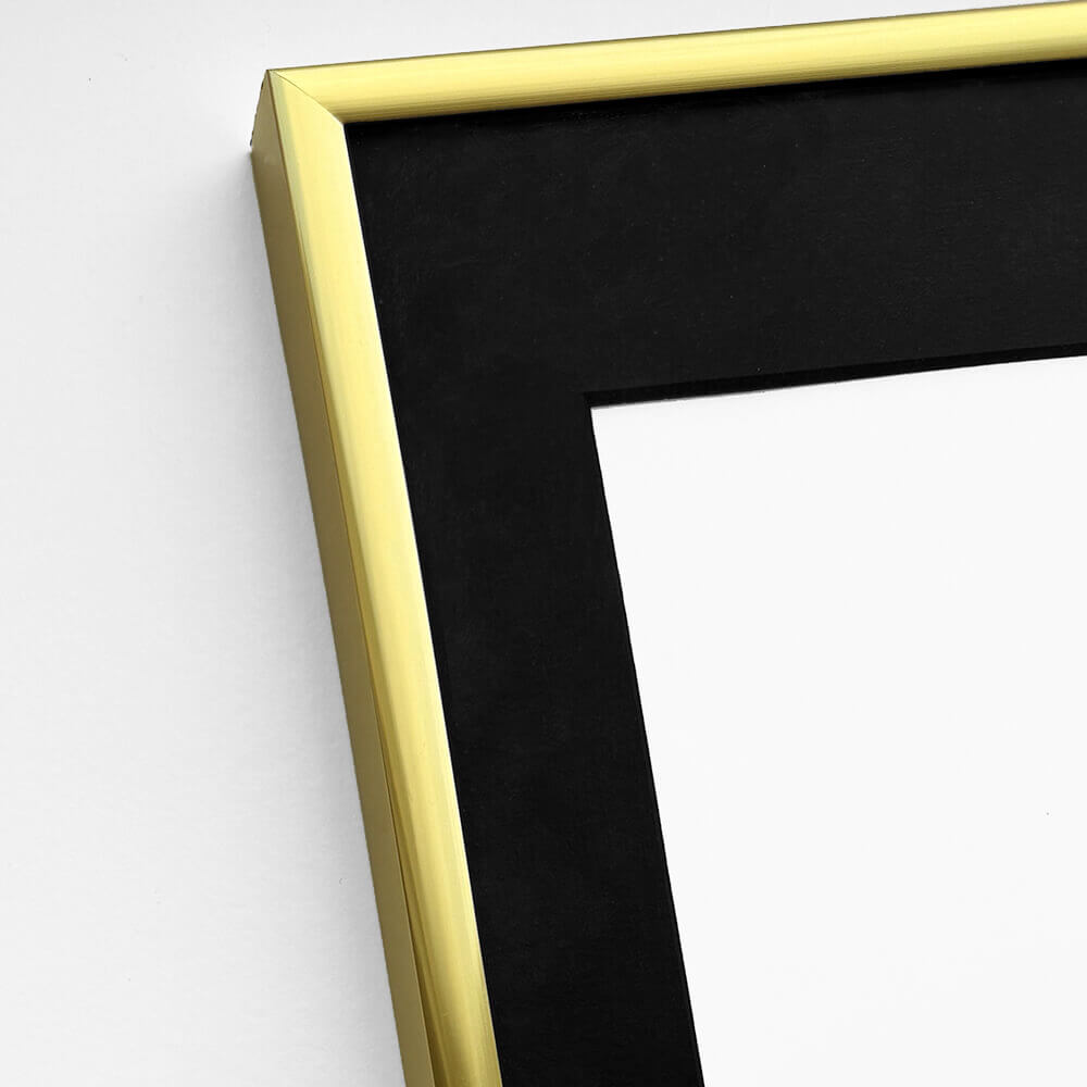 Golden aluminum frame - Narrow (9 mm) - 70×70 cm