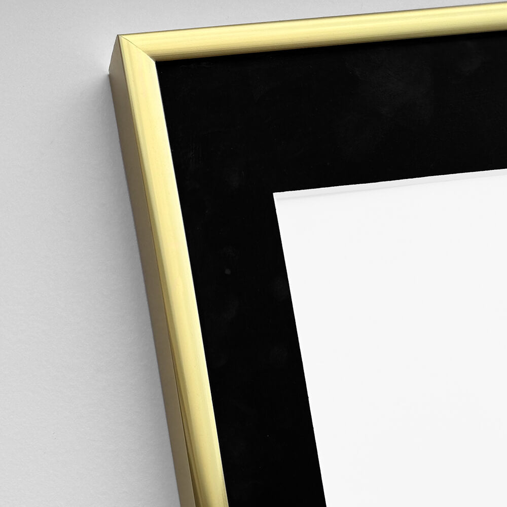 Golden aluminum frame - Narrow (9 mm) - 70x100 cm
