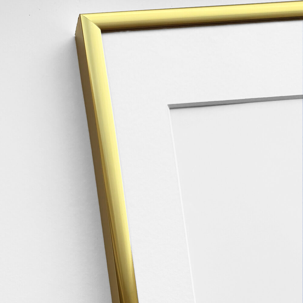Golden aluminum frame - Narrow (9 mm) - 70×70 cm