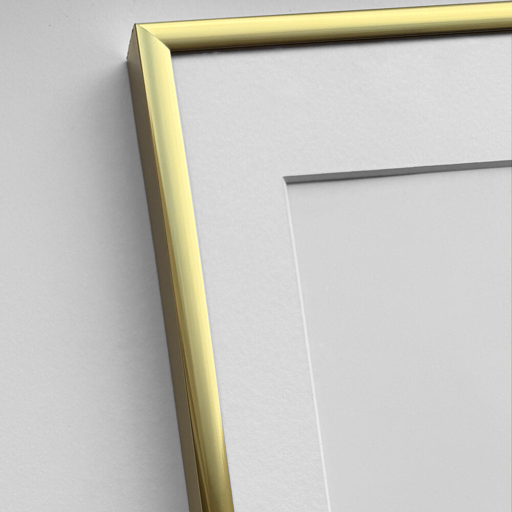 Golden aluminum frame - Narrow (9 mm) - 70x100 cm