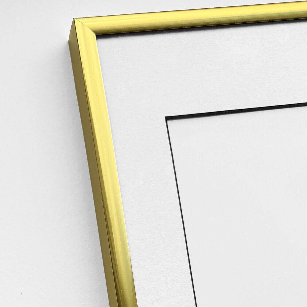Golden aluminum frame - Narrow (9 mm) - 70×70 cm