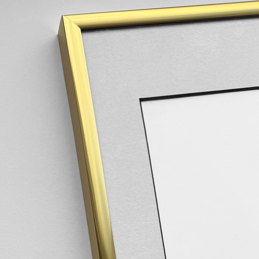 Golden aluminum frame - Narrow (9 mm) - 70x100 cm