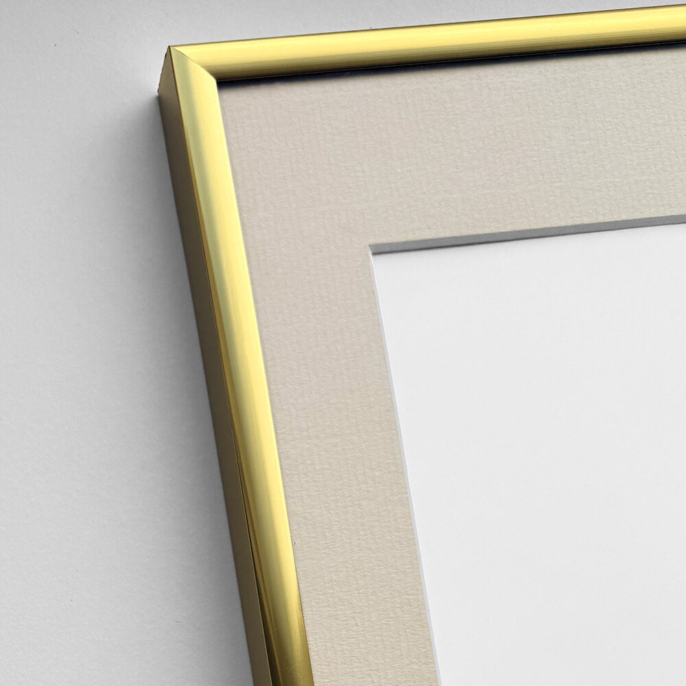 Golden aluminum frame - Narrow (9 mm) - 70x100 cm