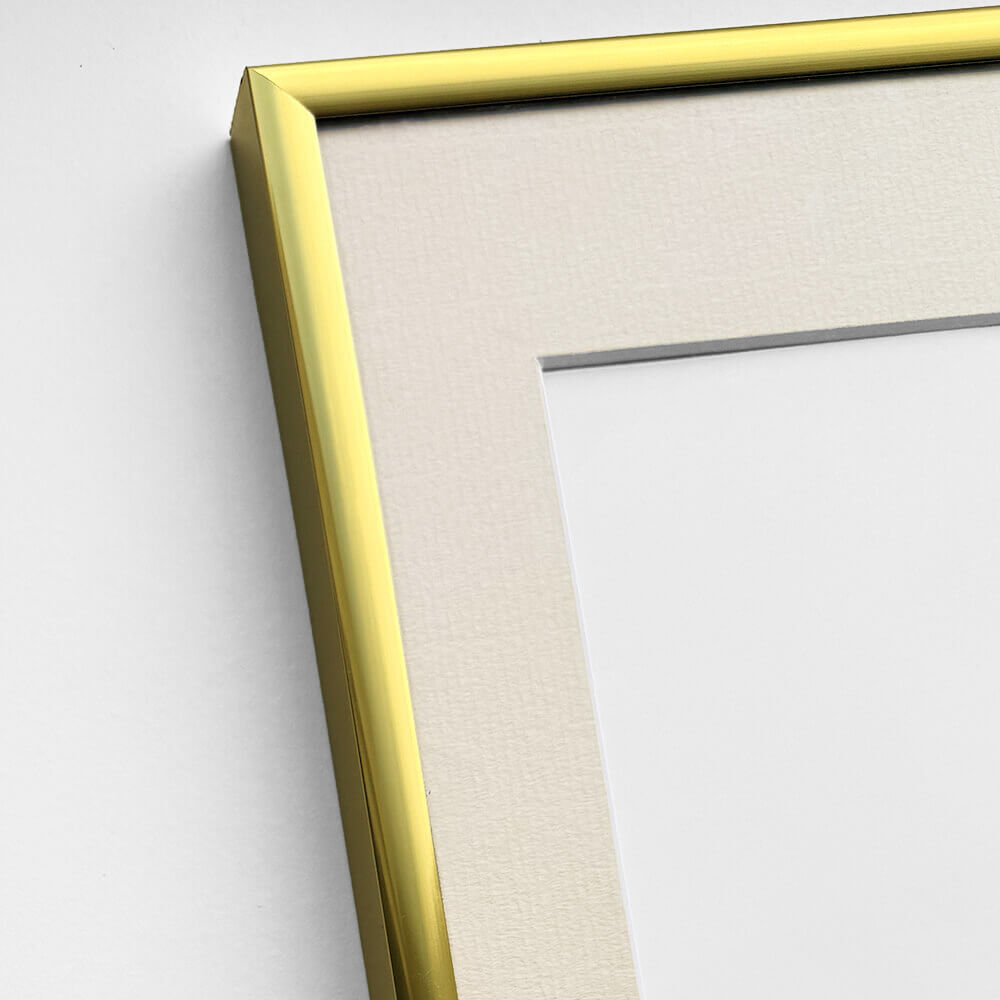 Golden aluminum frame - Narrow (9 mm) - 70×70 cm