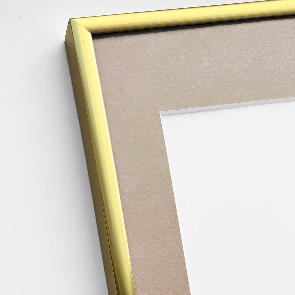 Golden aluminum frame - Narrow (9 mm) - 70×70 cm