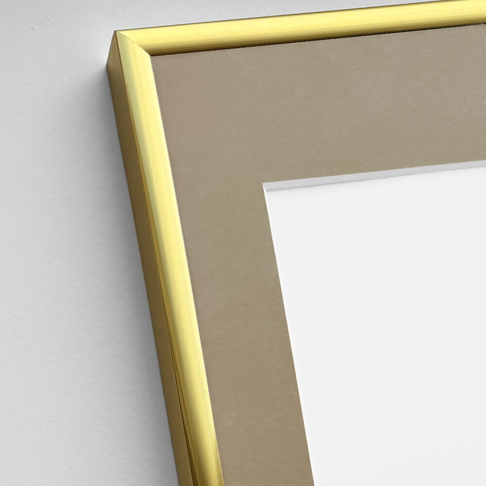 Golden aluminum frame - Narrow (9 mm) - 60×80 cm