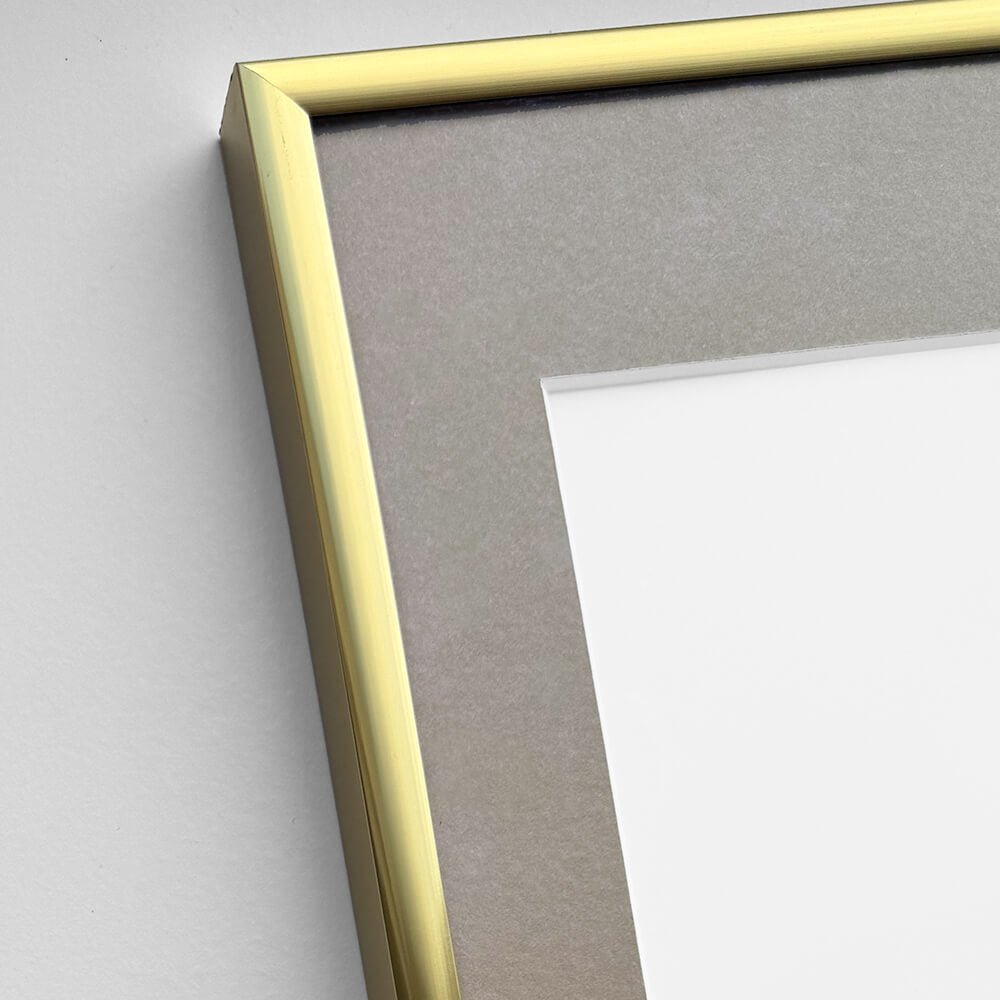 Golden aluminum frame - Narrow (9 mm) - 70x100 cm