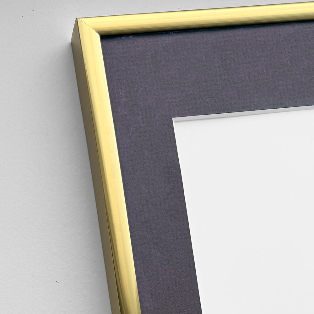 Golden aluminum frame - Narrow (9 mm) - 70x100 cm