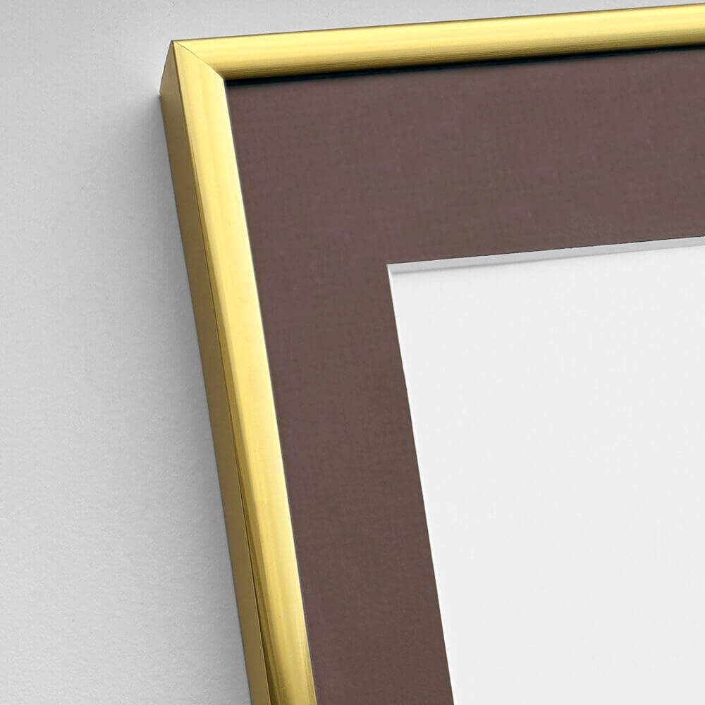 Golden aluminum frame - Narrow (9 mm) - 60×80 cm