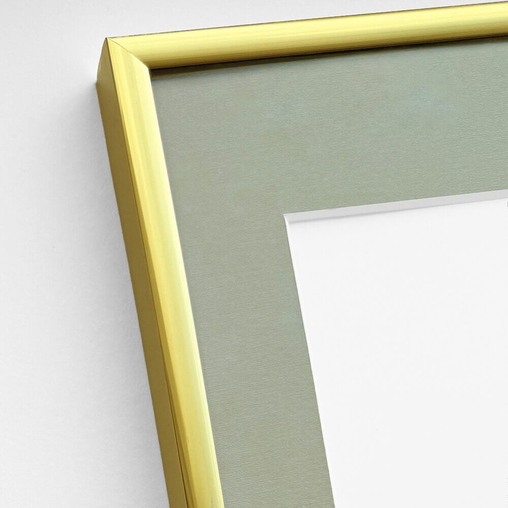 Golden aluminum frame - Narrow (9 mm) - 70×70 cm