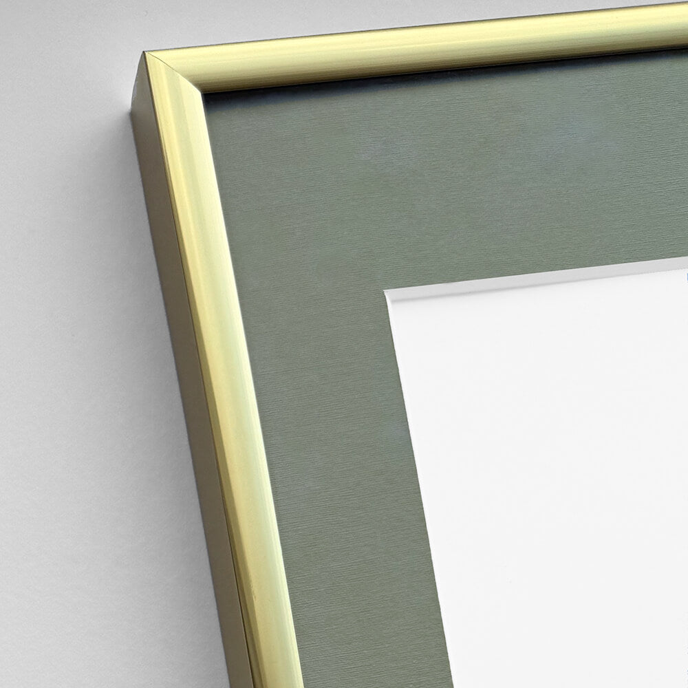Golden aluminum frame - Narrow (9 mm) - 70x100 cm