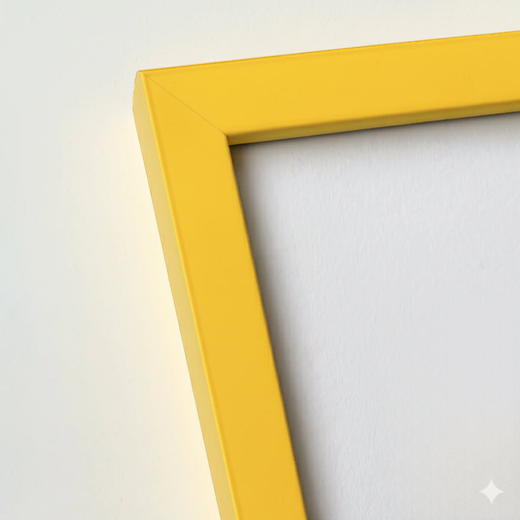 Yellow matte wooden frame - Narrow (15 mm) - 13x18 cm