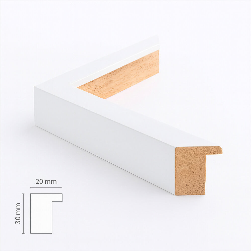 White wooden frame - Wide (20x20 mm)