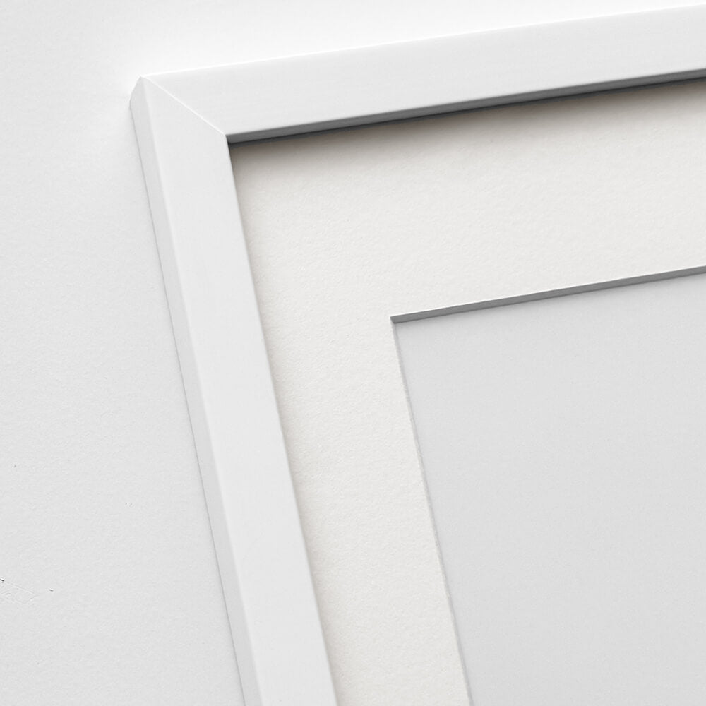 White wooden frame - Narrow (15 mm) - A4 (21x29.7 cm)