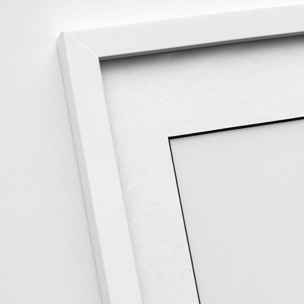 White wooden frame - Narrow (15 mm) - 50x70 cm