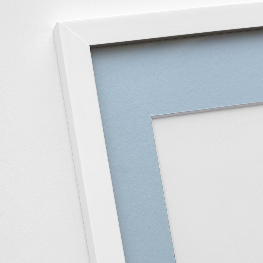 White wooden frame - Narrow (15 mm) - 50x70 cm