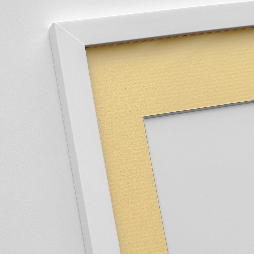 White wooden frame - Narrow (15 mm) - 50x70 cm