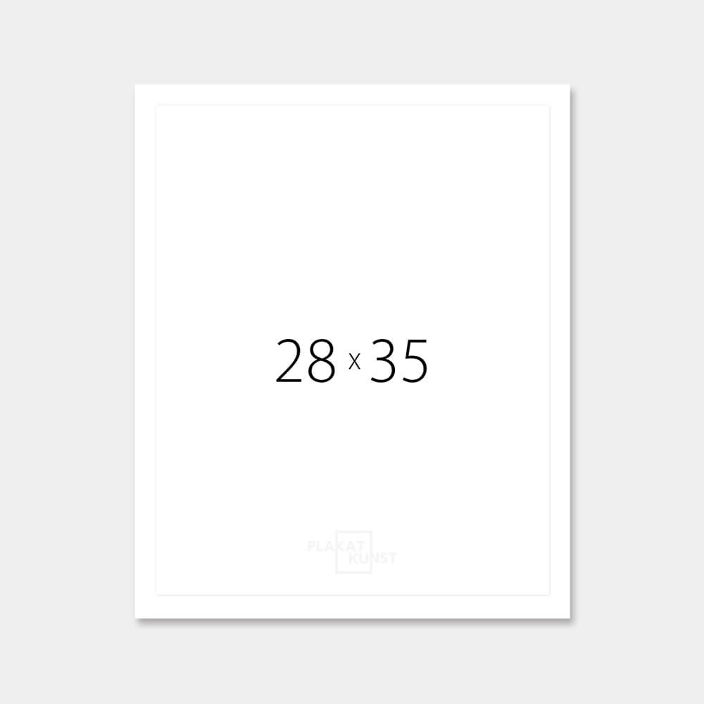 White wooden frame - Narrow (10 mm) - 28x35 cm