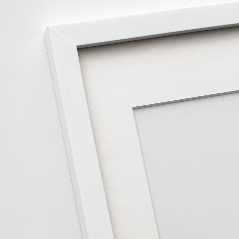 White wooden frame - Narrow (15 mm) - 50x70 cm