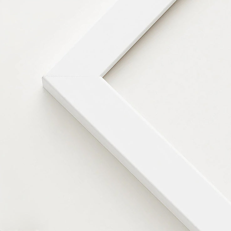 White wooden frame - Narrow (15 mm) - Custom Size