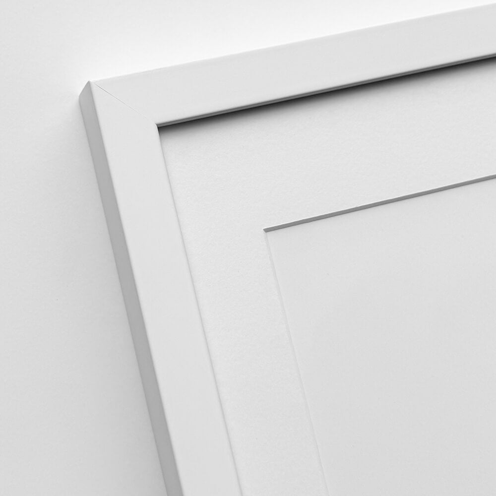 White wooden frame - Wide (20 mm) - 50x70 cm