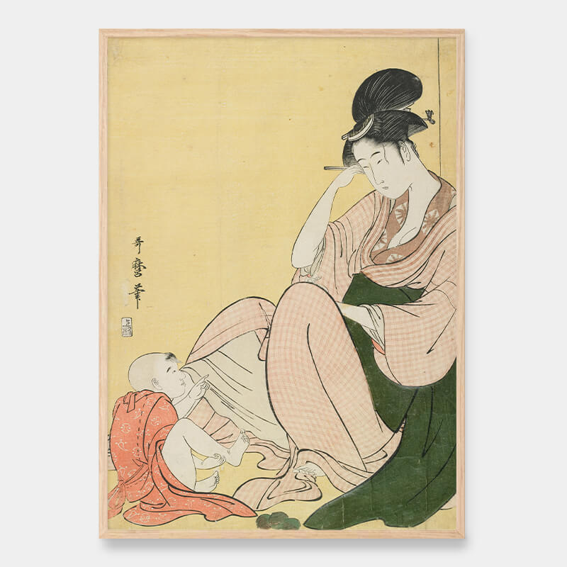 Woman and pointing child