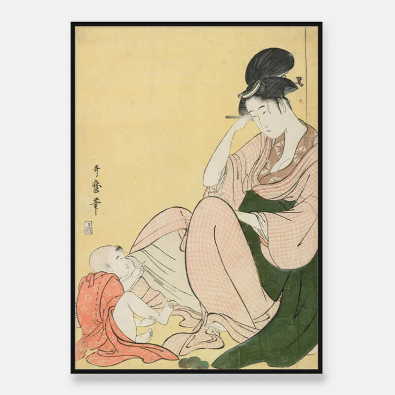 Woman and pointing child