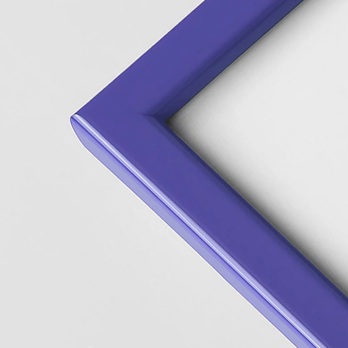 Purple glossy wooden frame - Narrow (13 mm) - Custom size