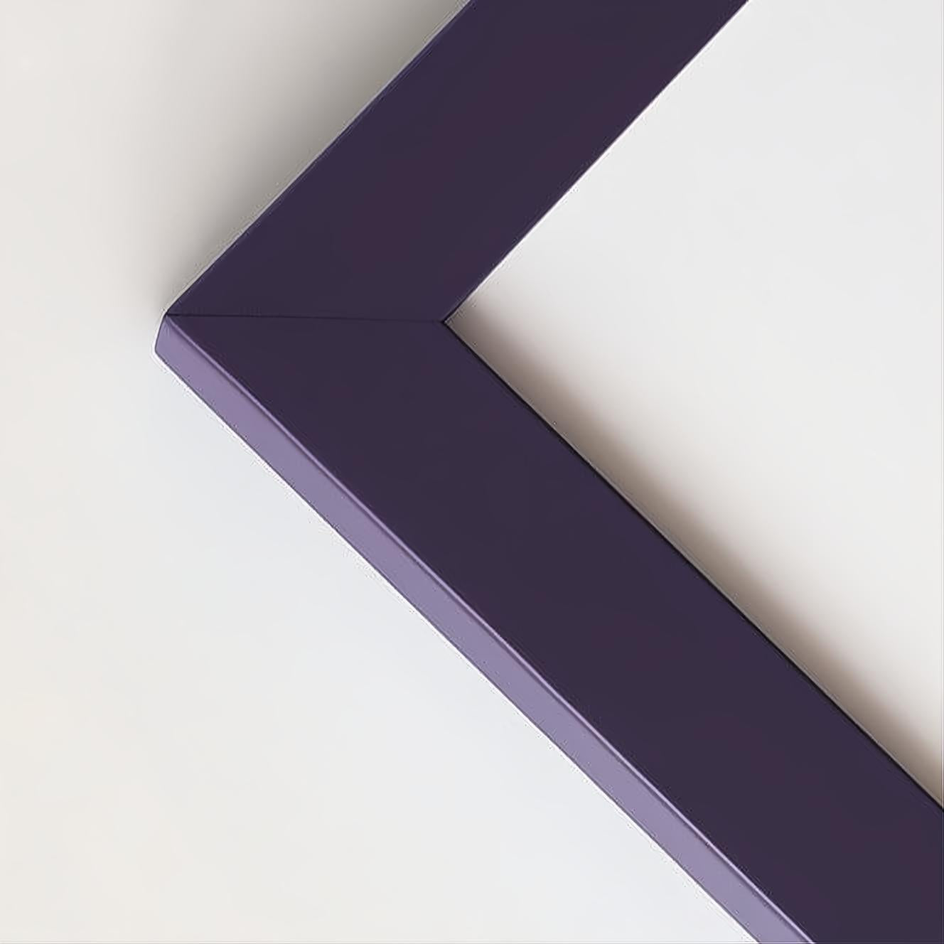 Purple matte wooden frame - Narrow (15 mm) - Custom size