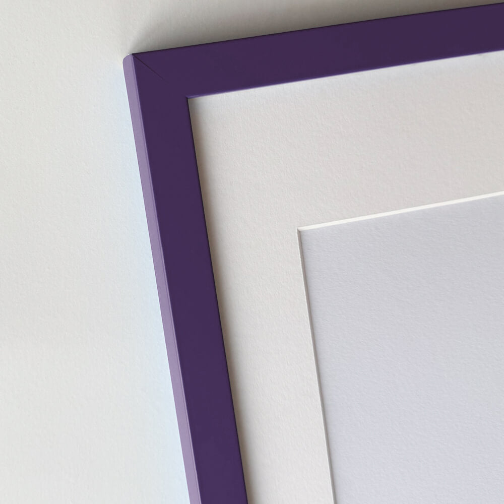 Purple matte wooden frame - Narrow (15 mm) - 60x80 cm