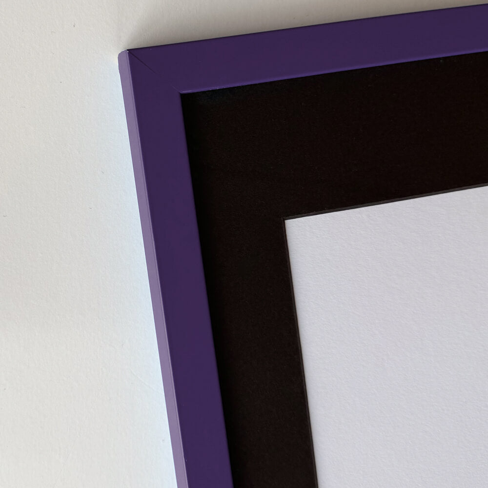 Purple matte wooden frame - Narrow (15 mm) - 60x80 cm